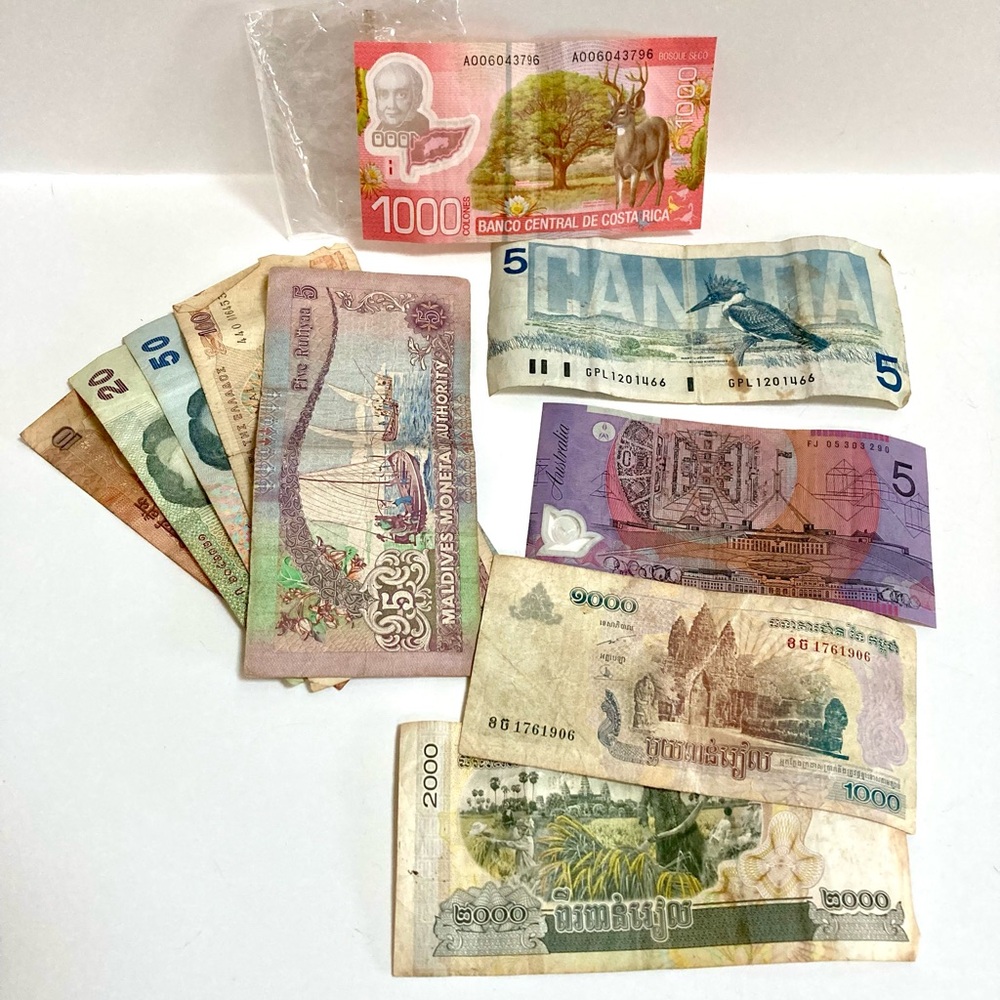 World Currency Paper Money Lot 23 Notes Singapore Malaysia Australia Cambodia - Picture 2 of 7